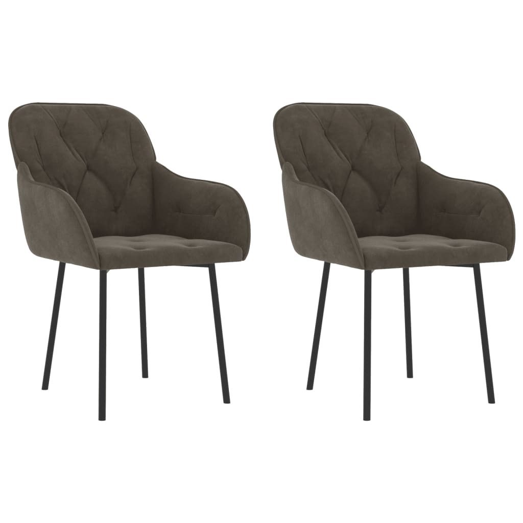 Dining chairs 2 pcs. Dark grey velvet