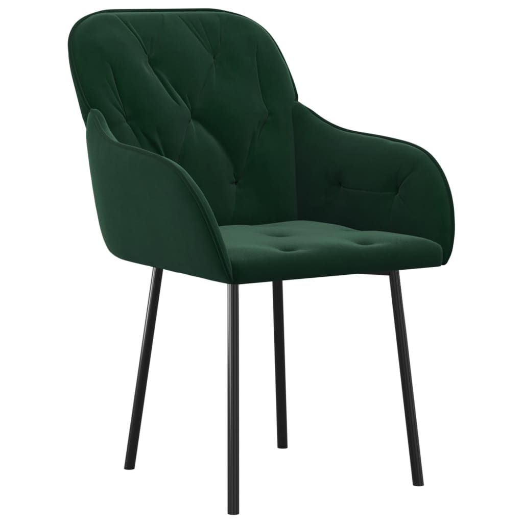 Dining chairs 2 pcs. Dark green velvet