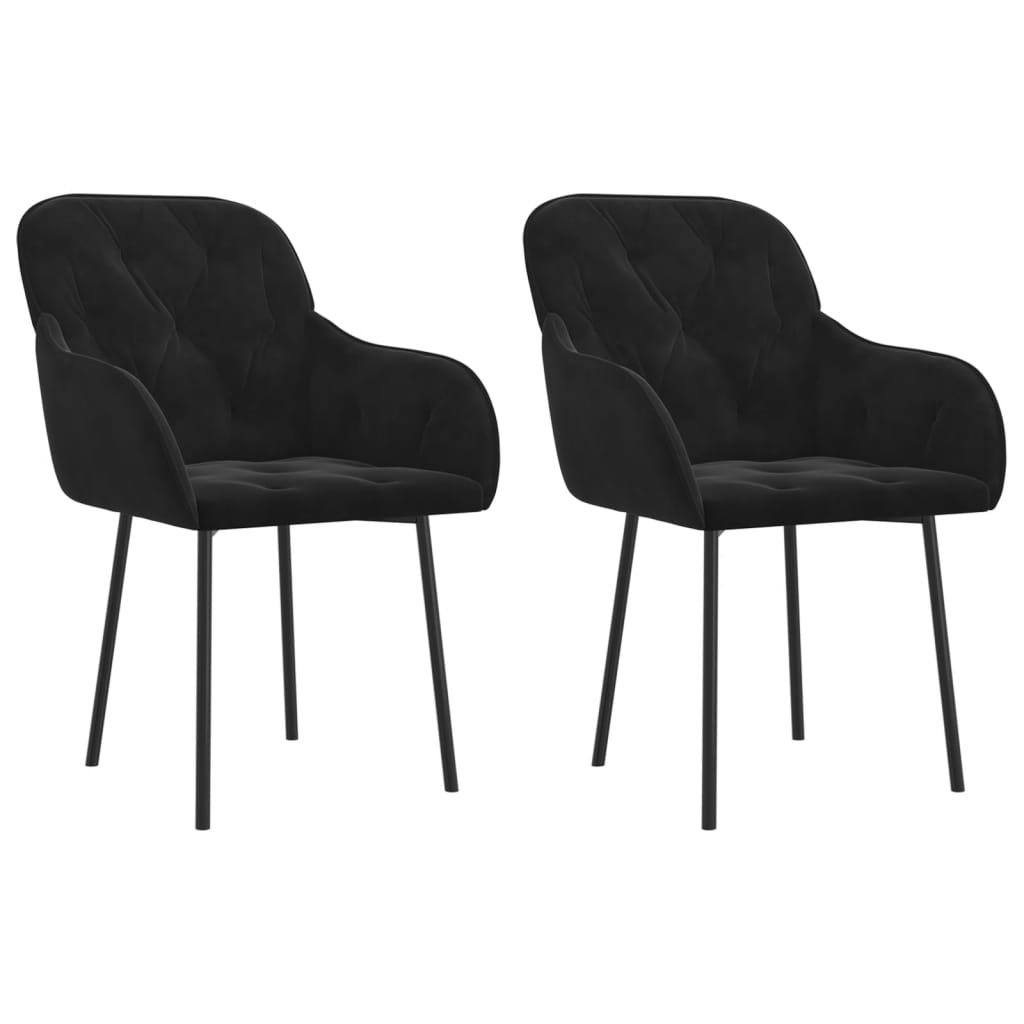 Dining chairs 2 pcs. Black velvet