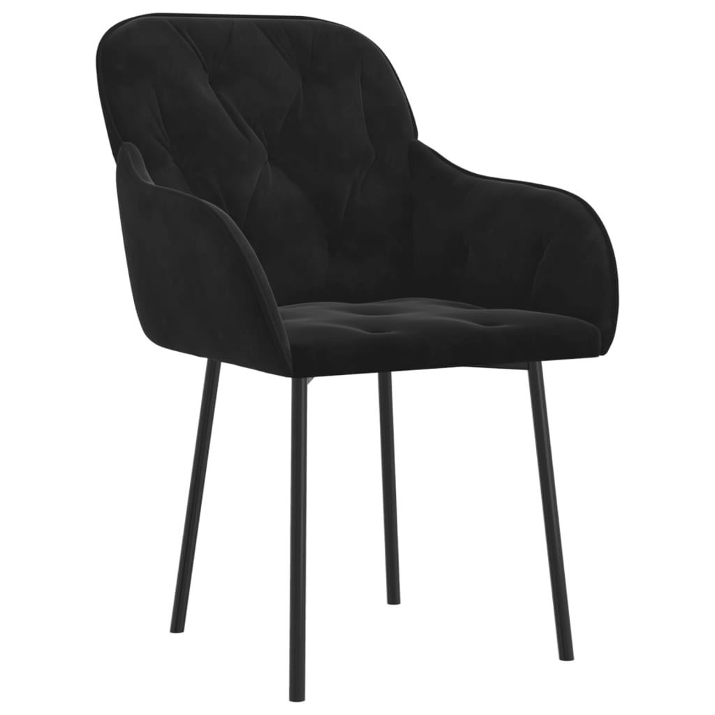 Dining chairs 2 pcs. Black velvet