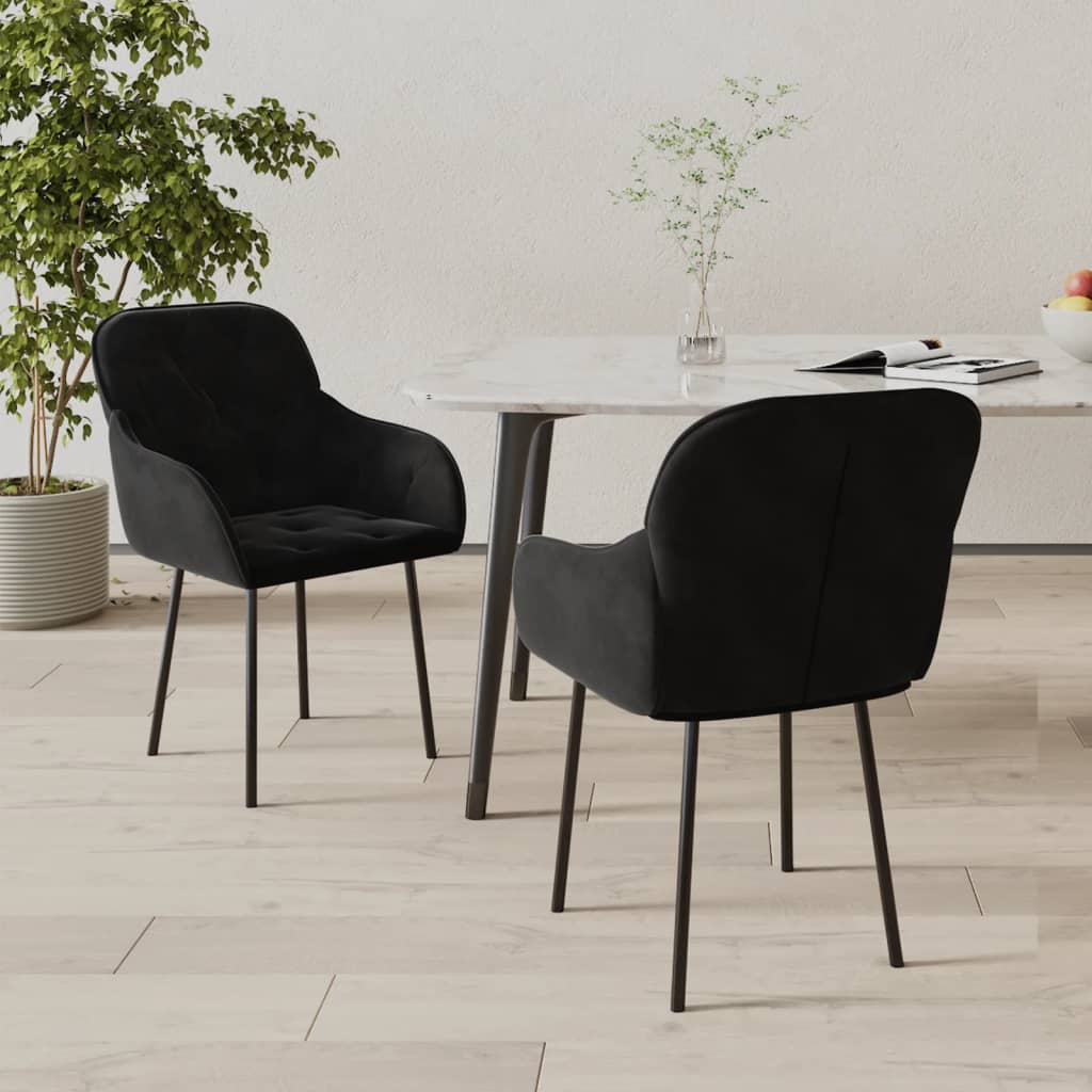 Dining chairs 2 pcs. Black velvet