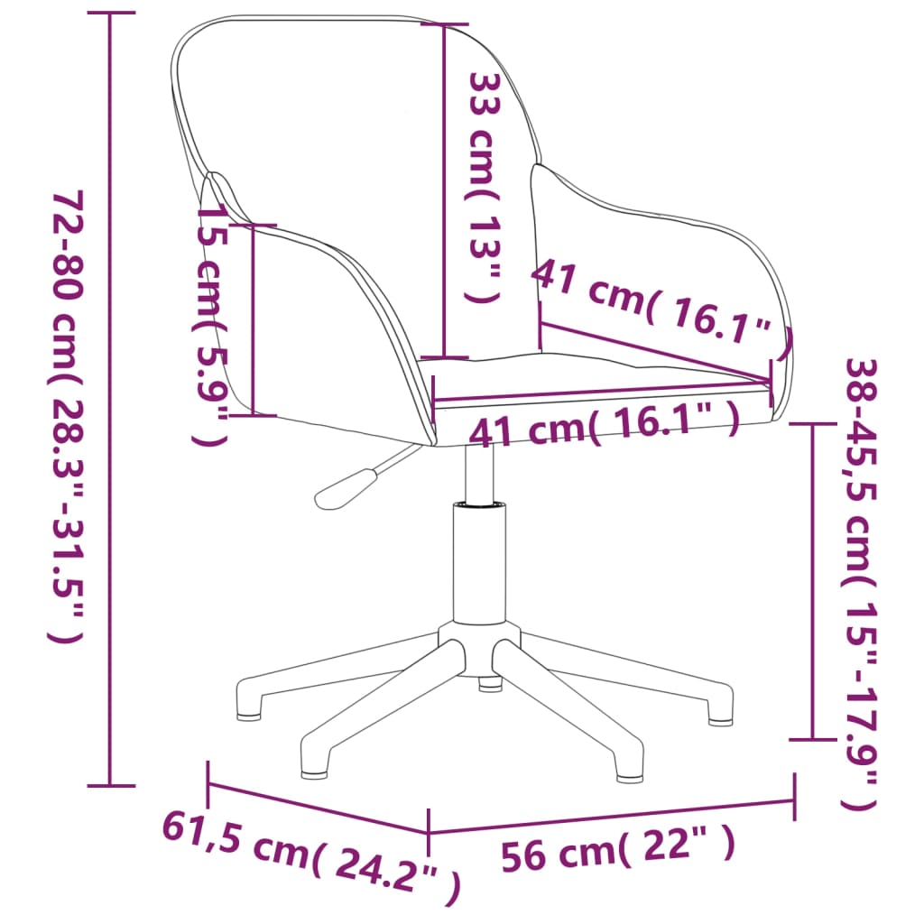 Office Chair Swivel Blue Velvet