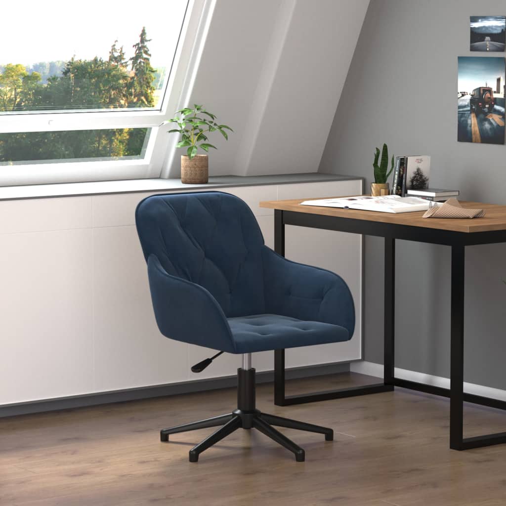 Office Chair Swivel Blue Velvet