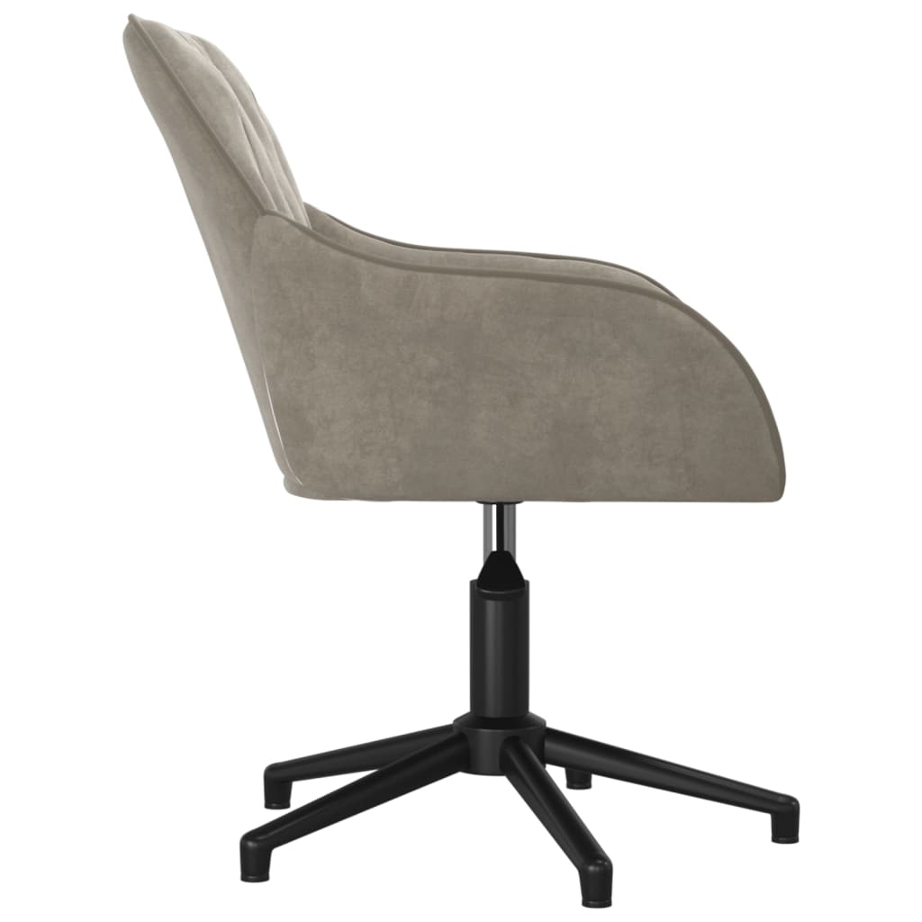 Office chair swivel light grey velvet