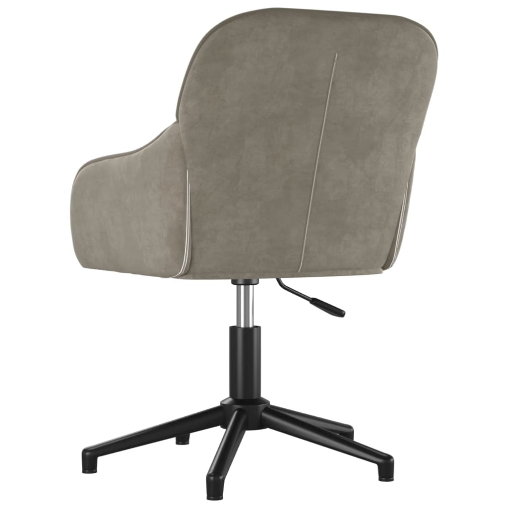 Office chair swivel light grey velvet