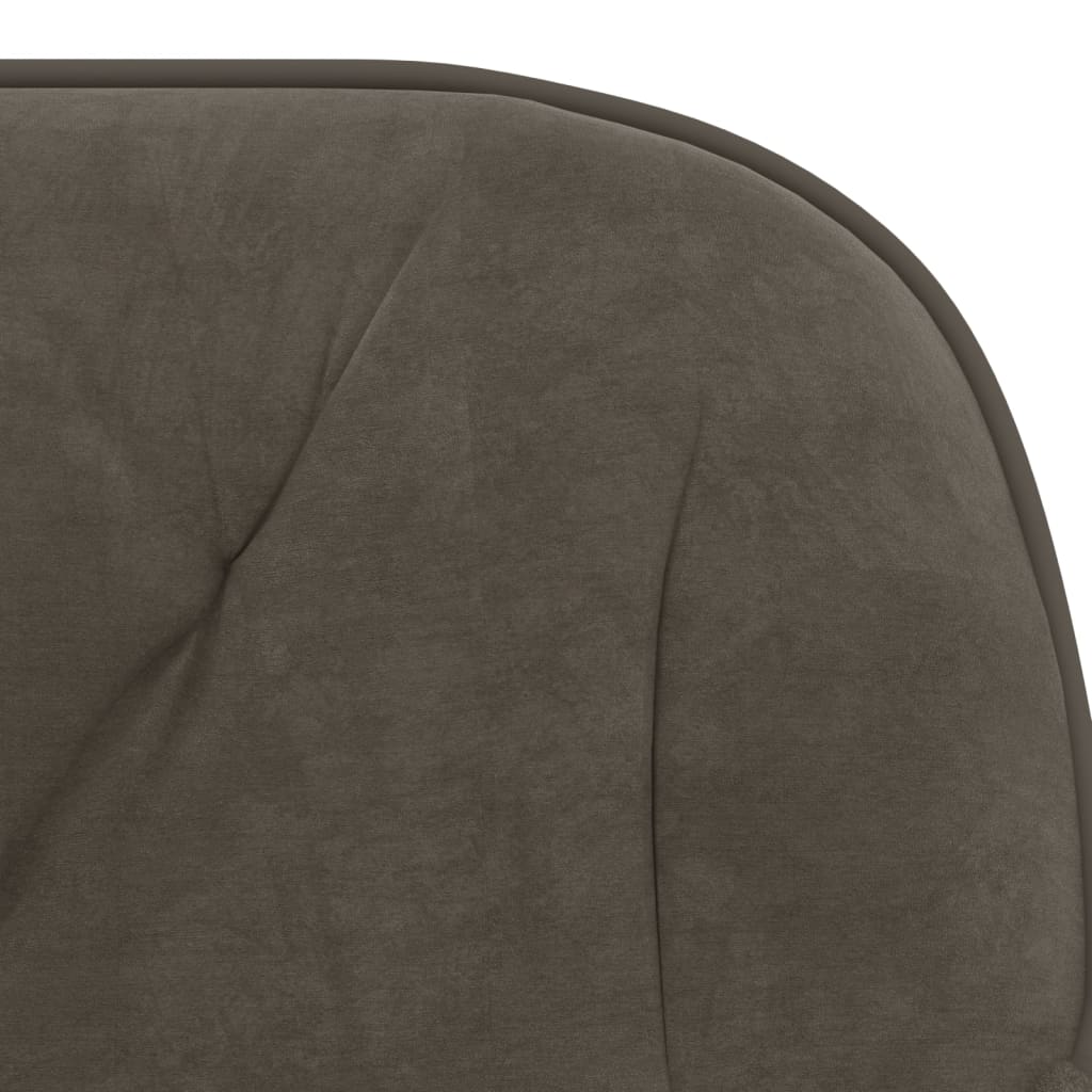 Chaise de bureau pivotante en velours gris foncé