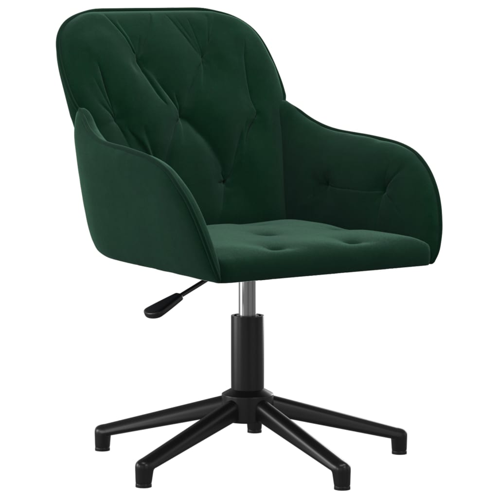 Office Chair Swivel Dark Green Velvet
