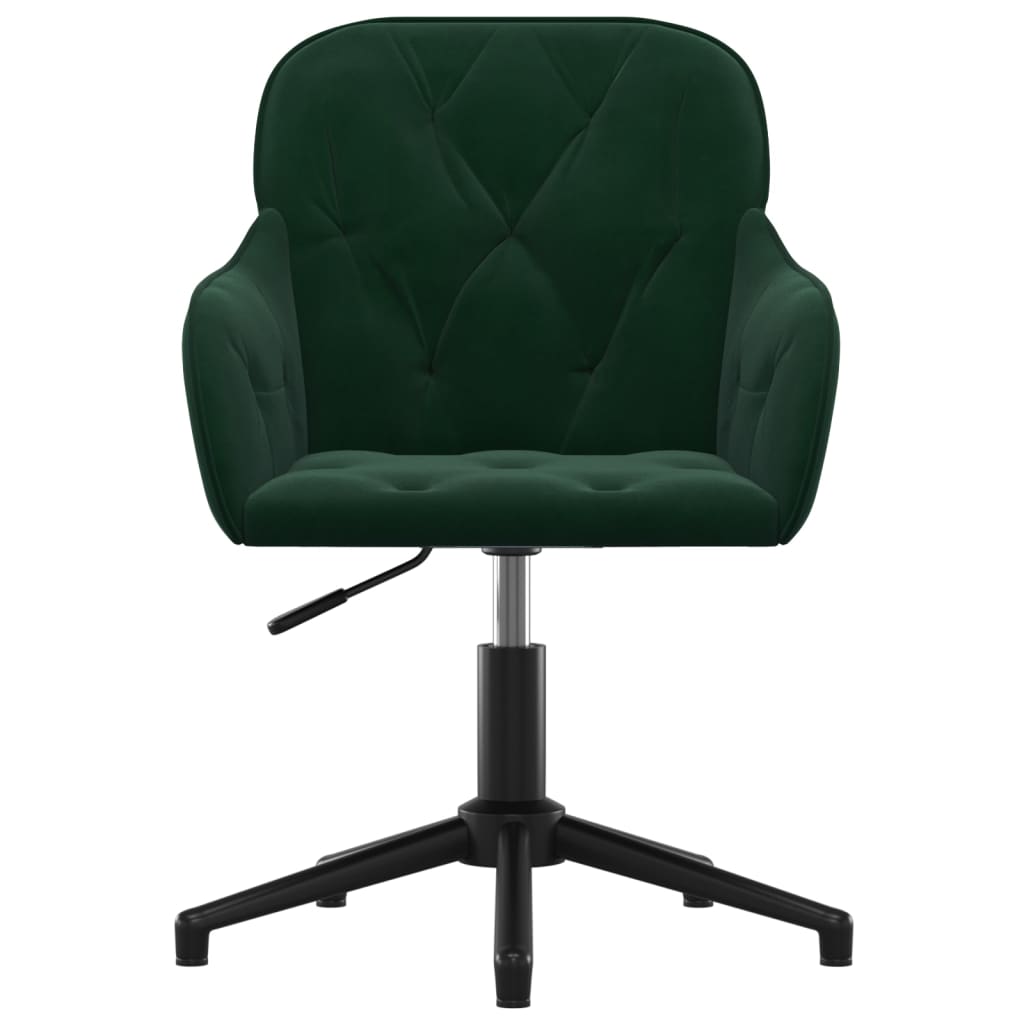 Office Chair Swivel Dark Green Velvet