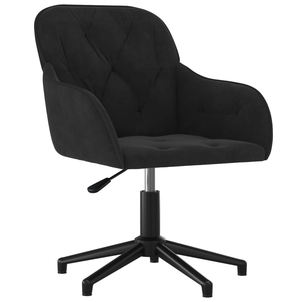 Chaise de bureau pivotante en velours noir