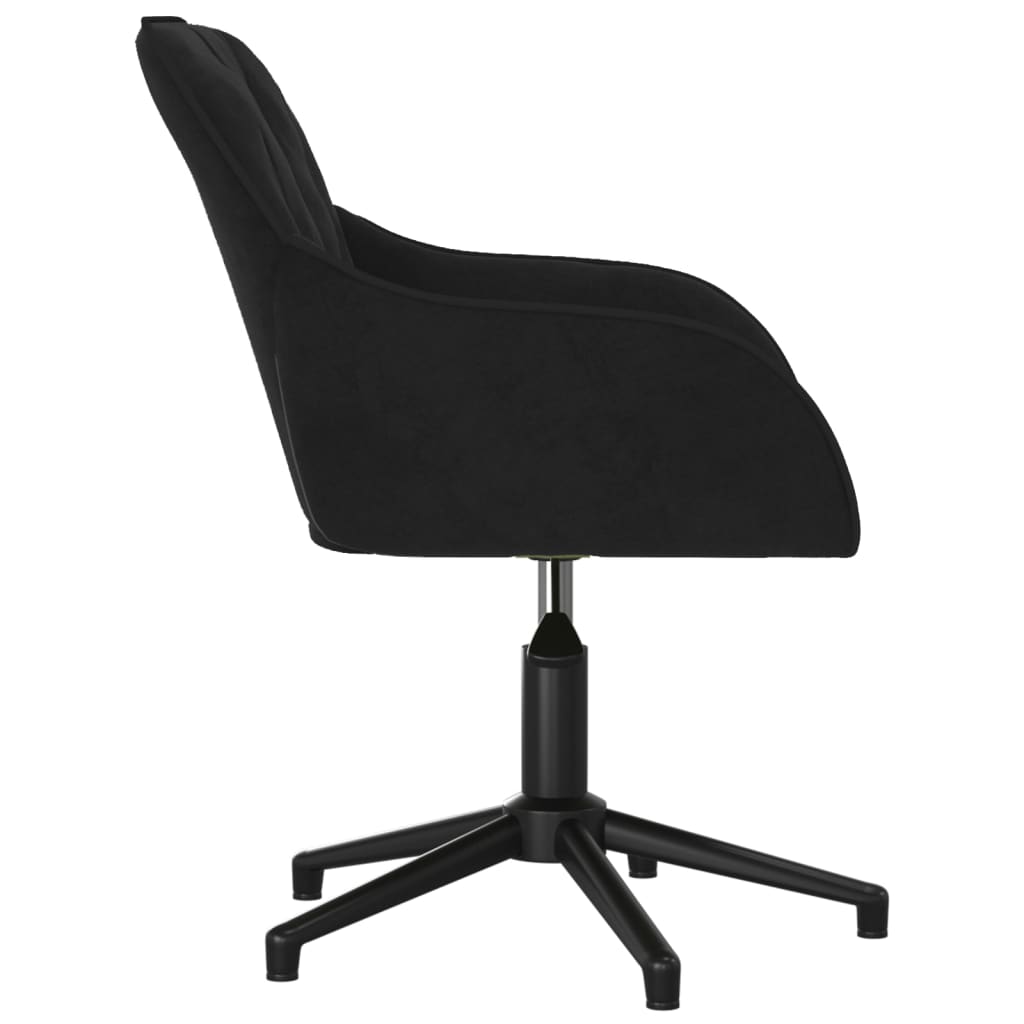 Chaise de bureau pivotante en velours noir