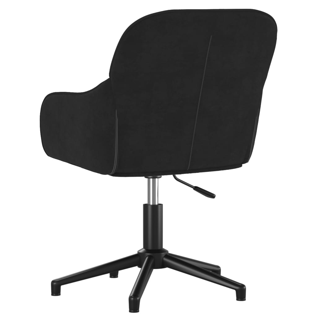 Chaise de bureau pivotante en velours noir