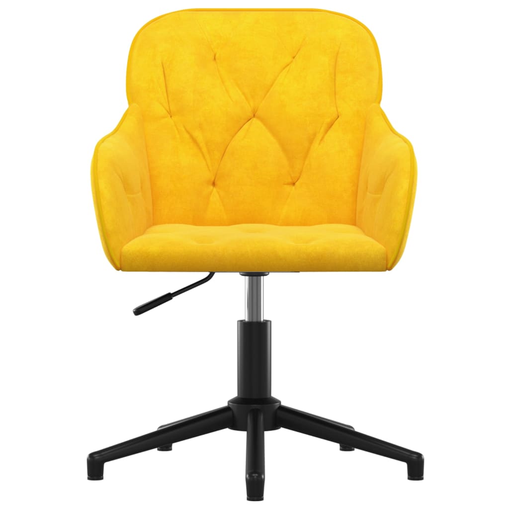 Chaise de bureau pivotante en velours jaune