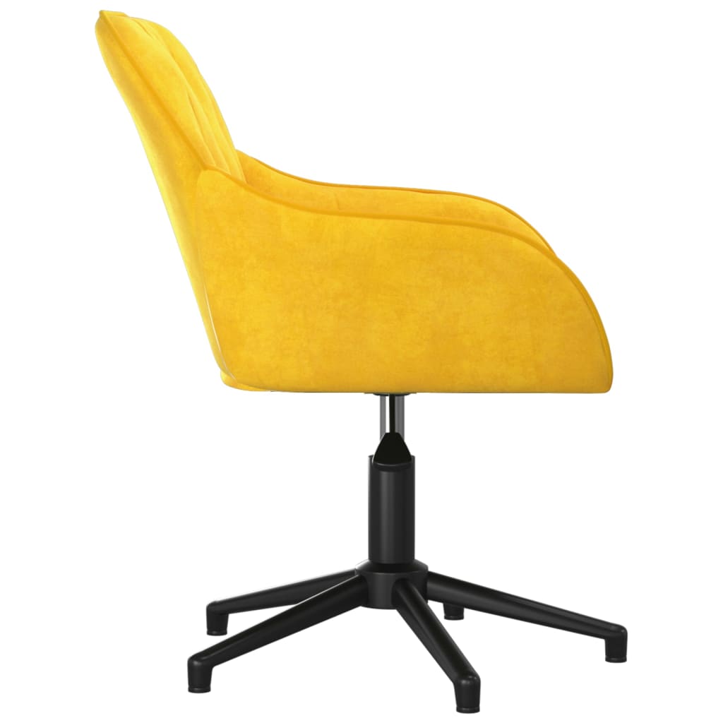 Office Chair Swivel Yellow Velvet