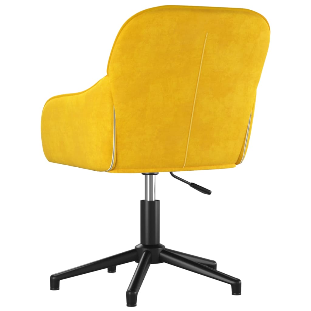 Office Chair Swivel Yellow Velvet