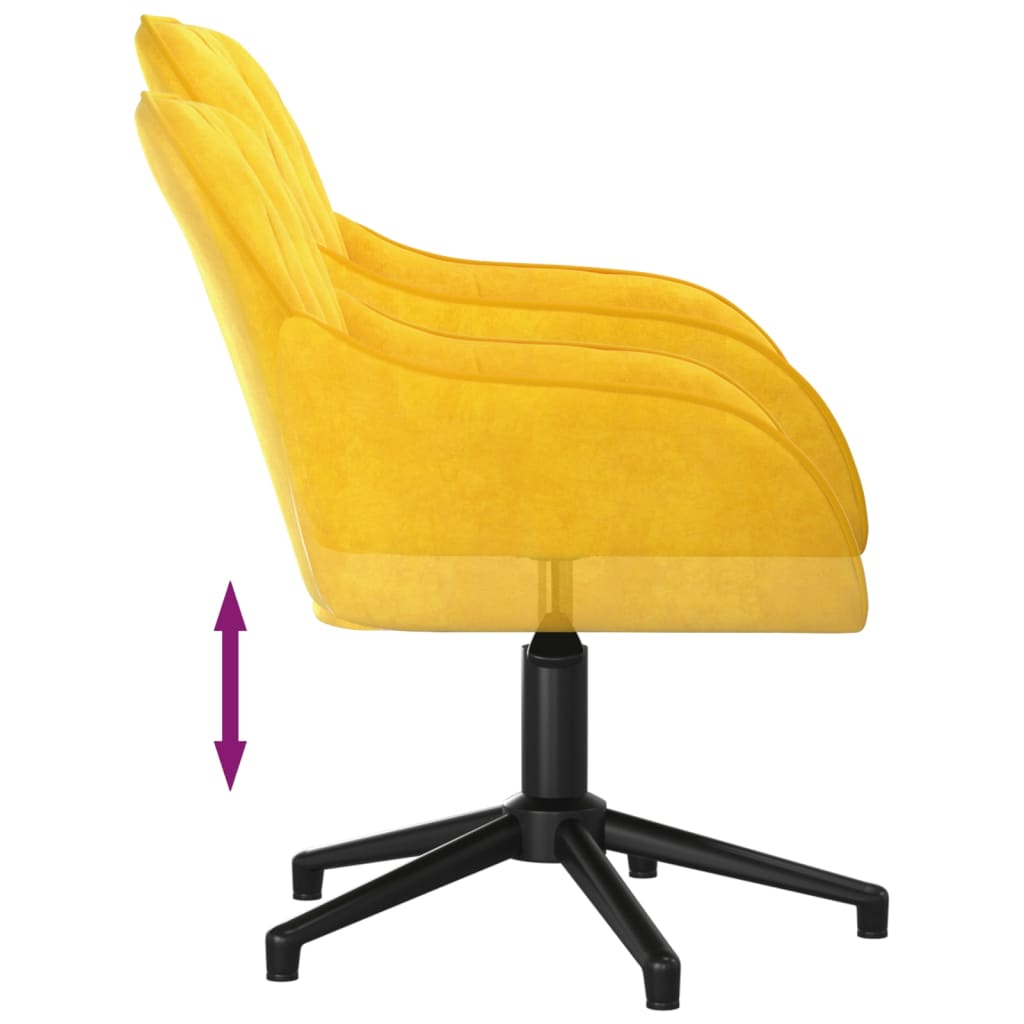 Office Chair Swivel Yellow Velvet