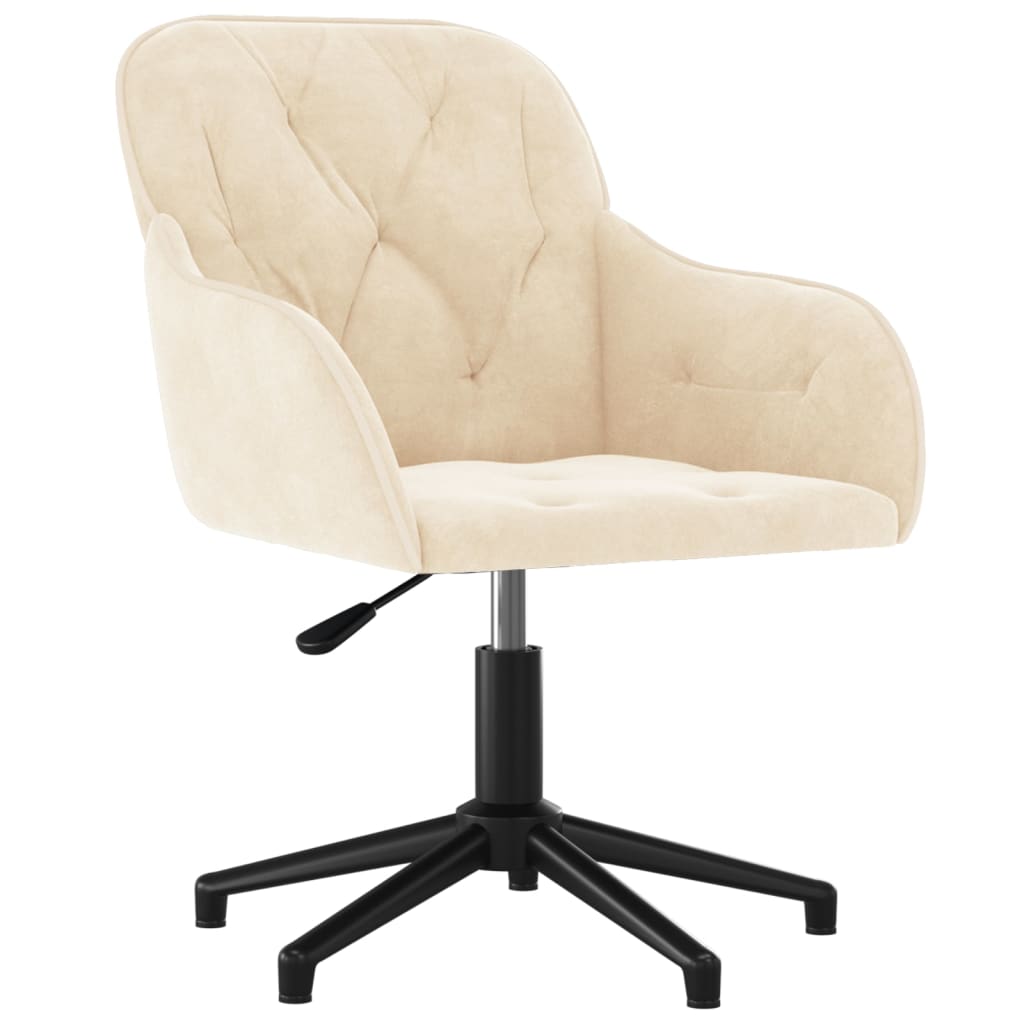 Office Chair Swivel Cream Velvet