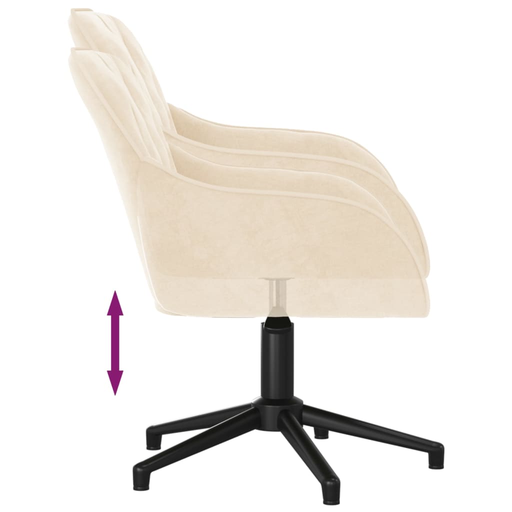 Office Chair Swivel Cream Velvet