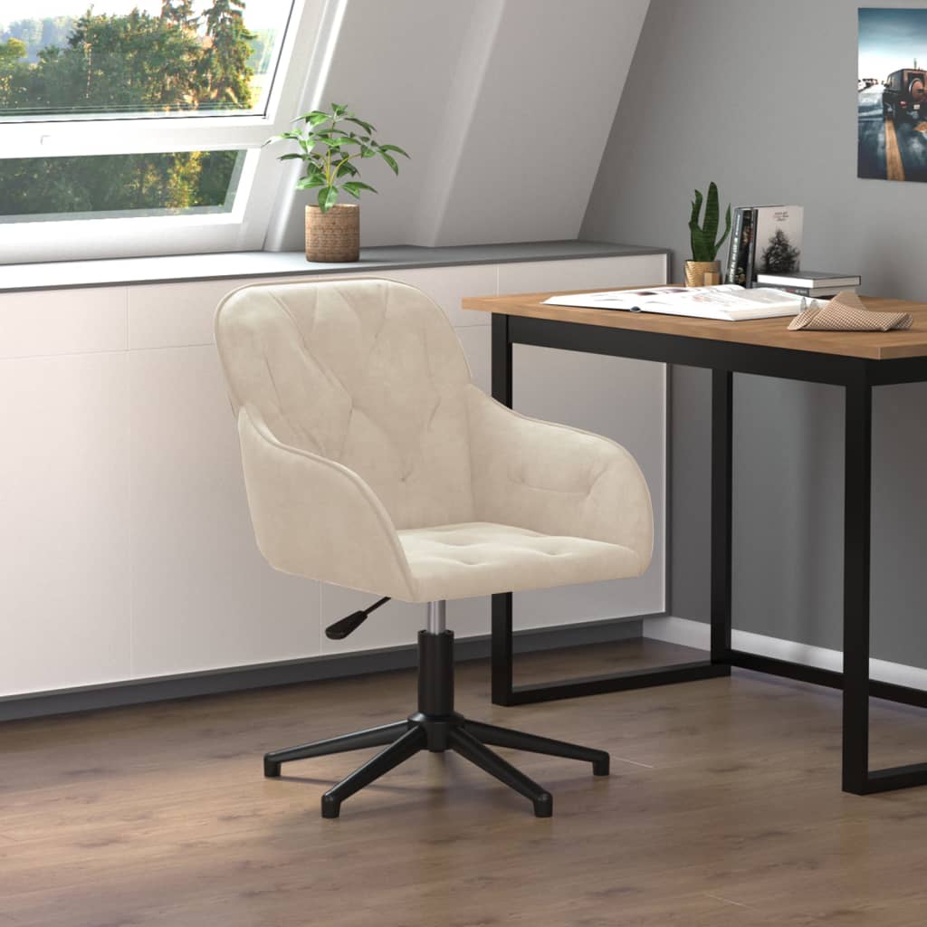 Office Chair Swivel Cream Velvet