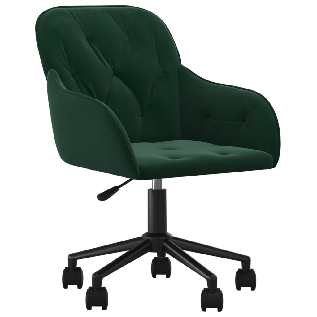 Office Chair Swivel Dark Green Velvet