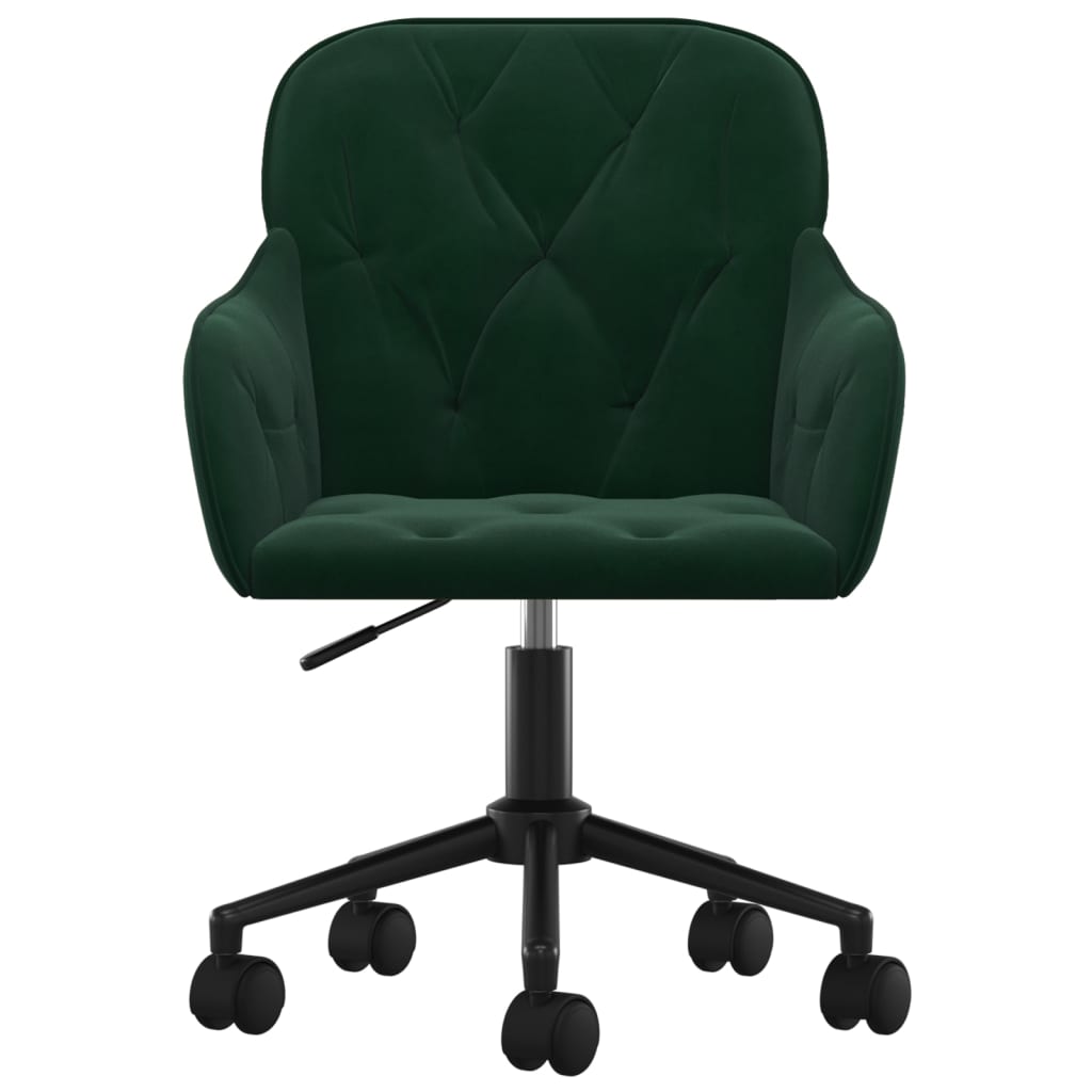 Office Chair Swivel Dark Green Velvet