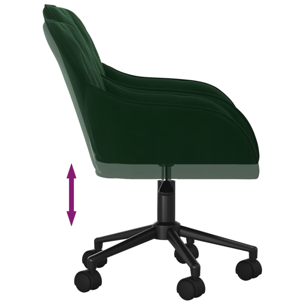 Office Chair Swivel Dark Green Velvet