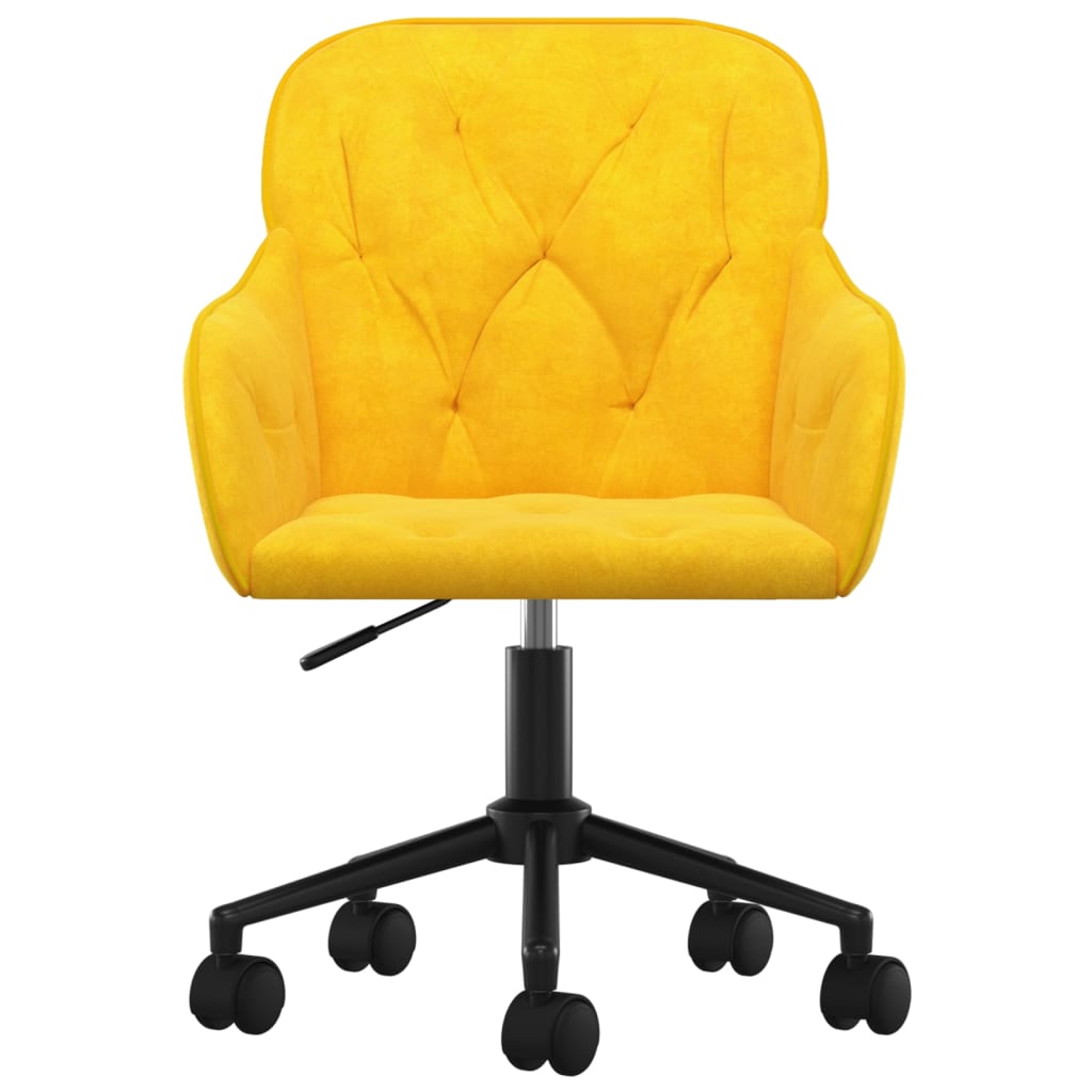 Office Chair Swivel Yellow Velvet
