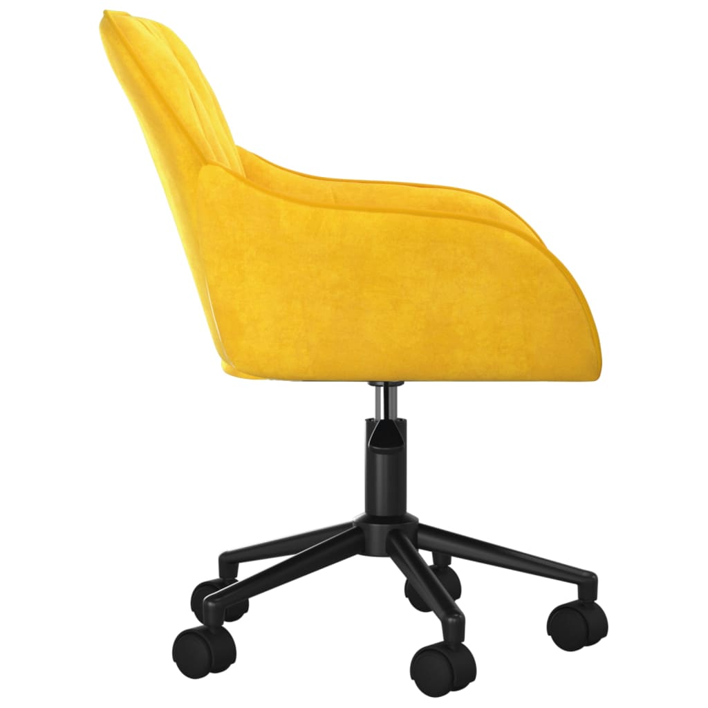 Office Chair Swivel Yellow Velvet