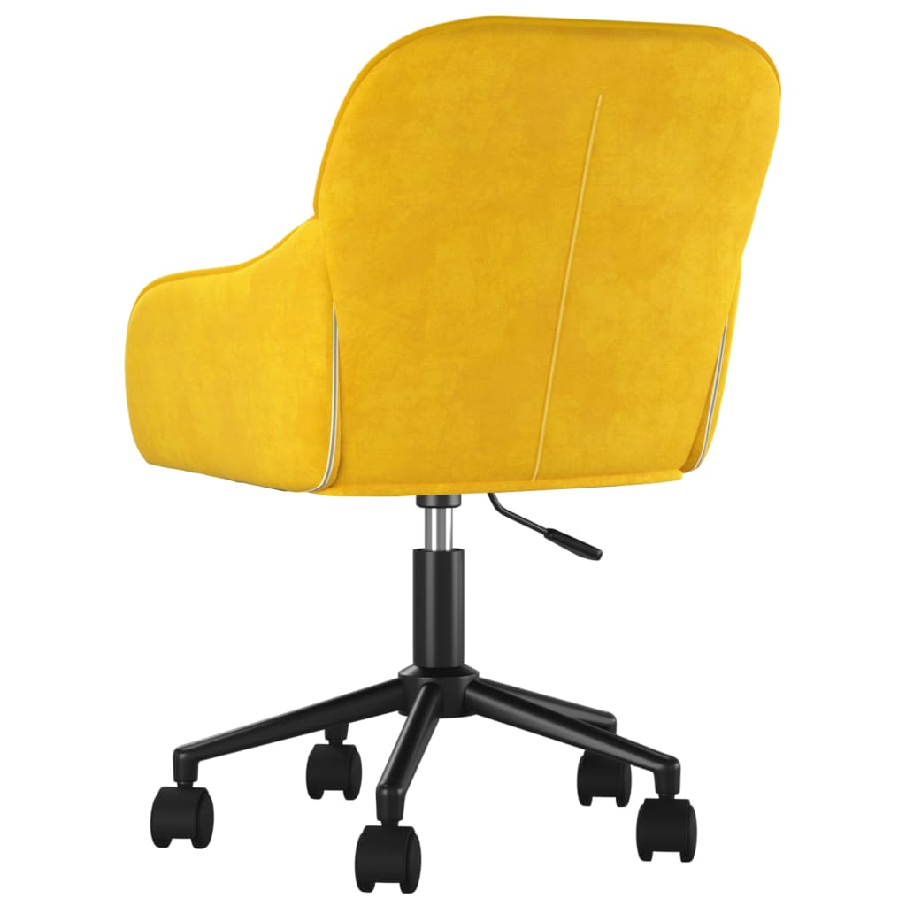 Office Chair Swivel Yellow Velvet
