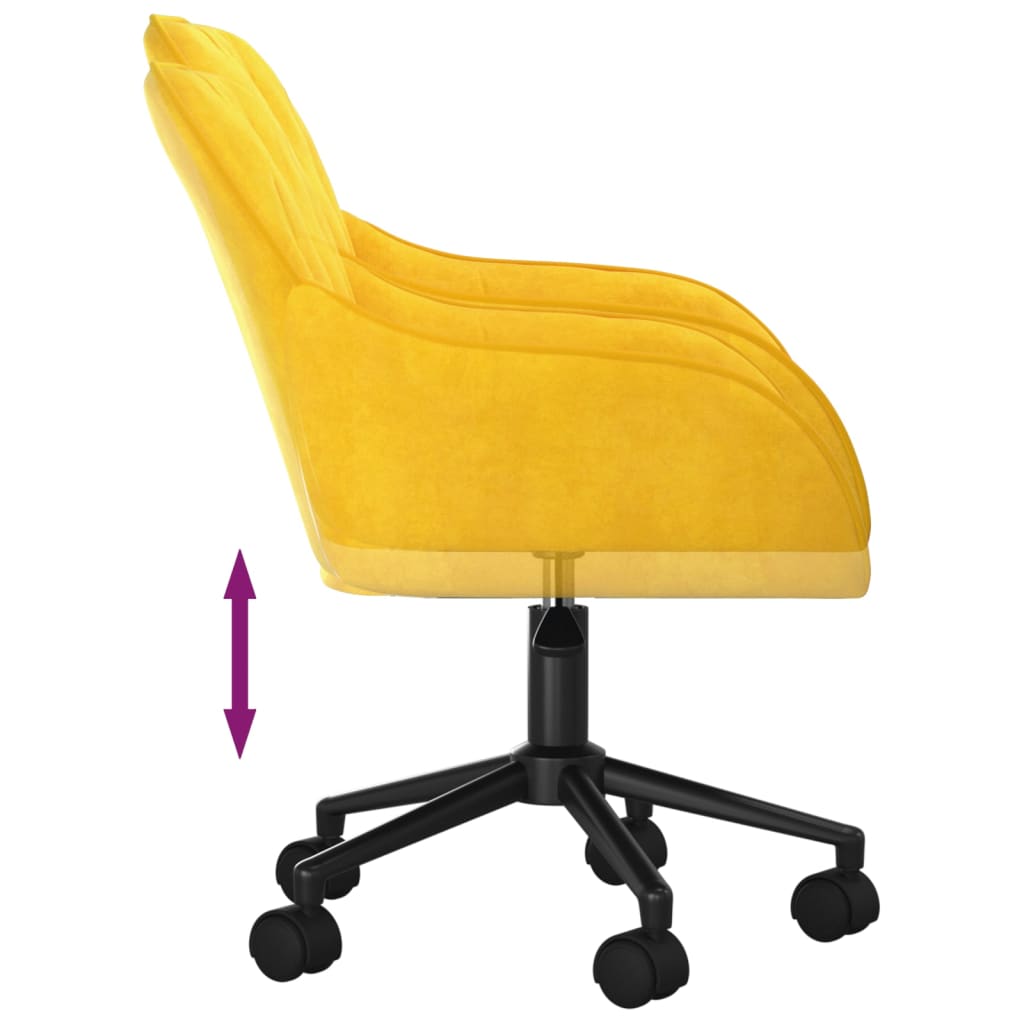 Office Chair Swivel Yellow Velvet