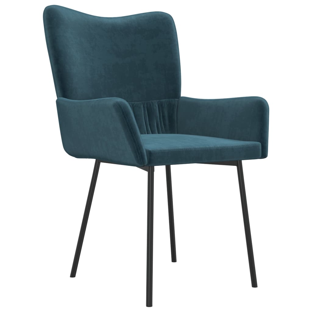 Dining chairs 2 pcs. Blue velvet