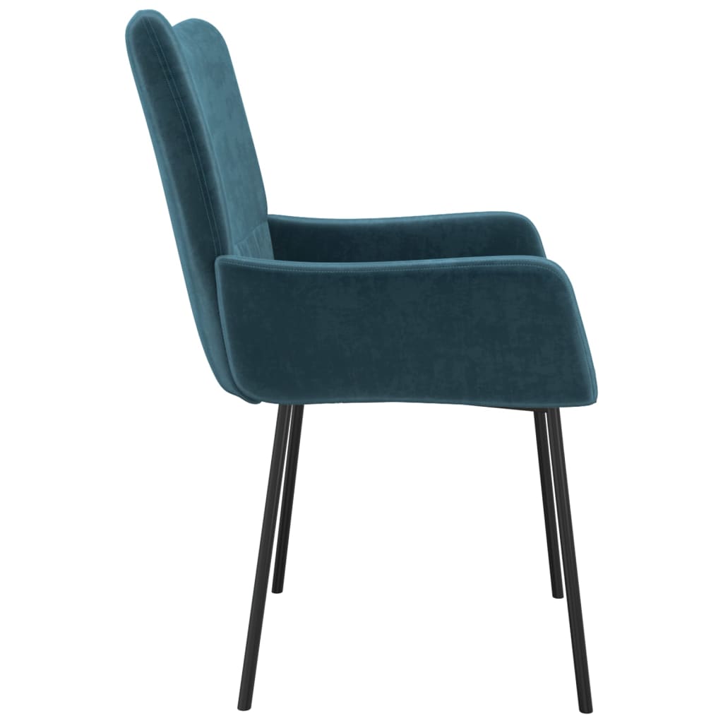Dining chairs 2 pcs. Blue velvet