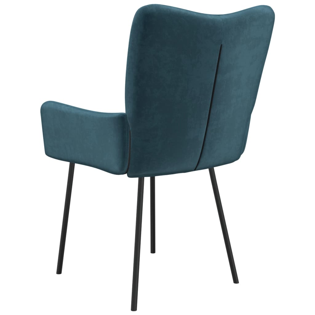 Dining chairs 2 pcs. Blue velvet