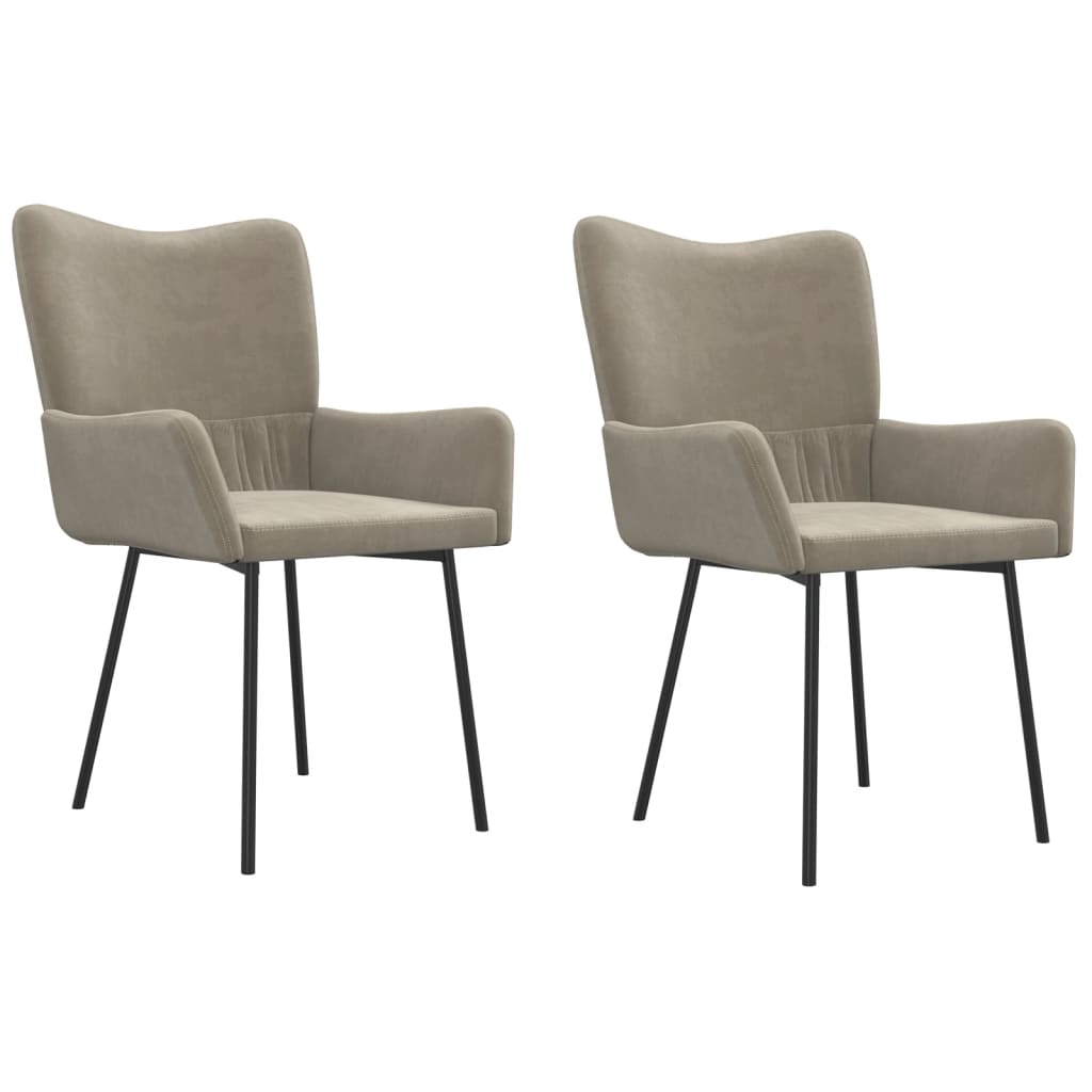 Dining chairs 2 pcs. Light grey velvet
