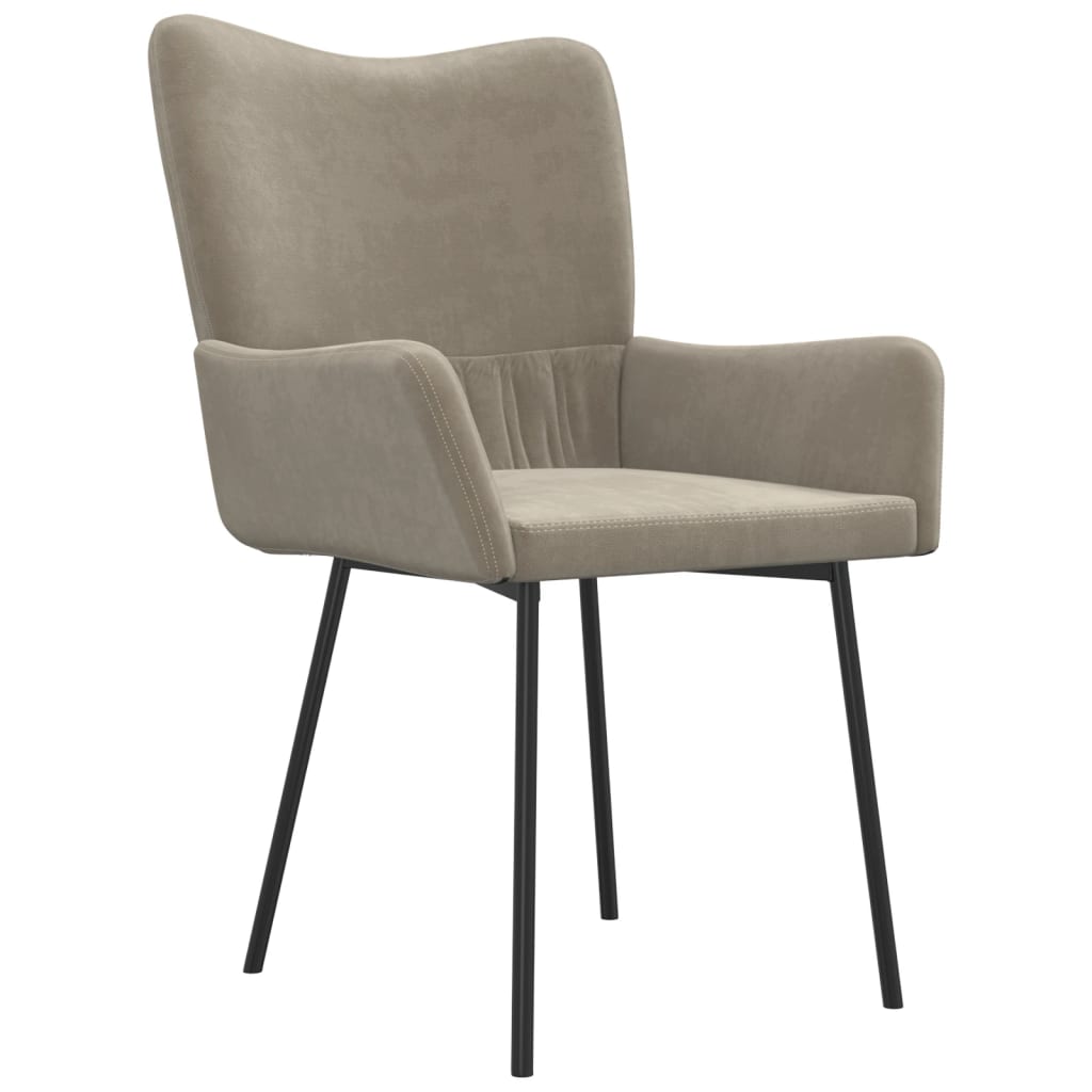 Dining chairs 2 pcs. Light grey velvet