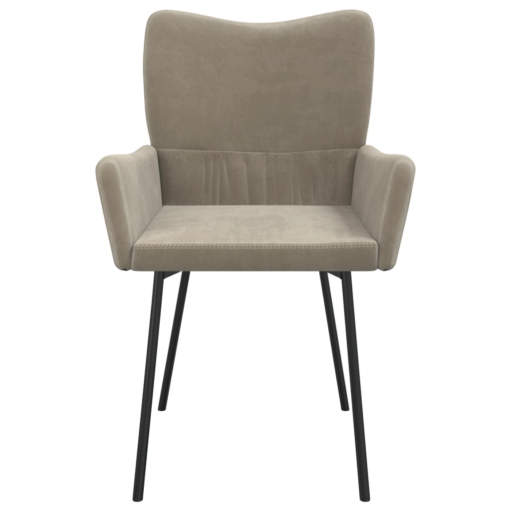 Dining chairs 2 pcs. Light grey velvet