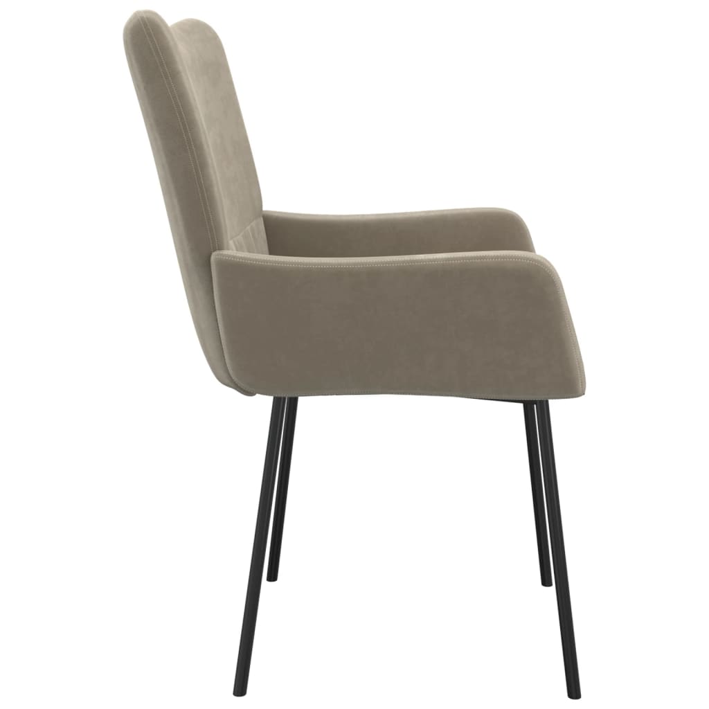 Dining chairs 2 pcs. Light grey velvet