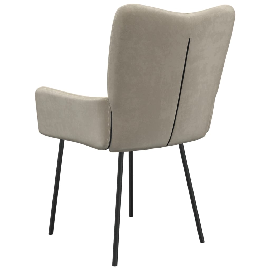Dining chairs 2 pcs. Light grey velvet