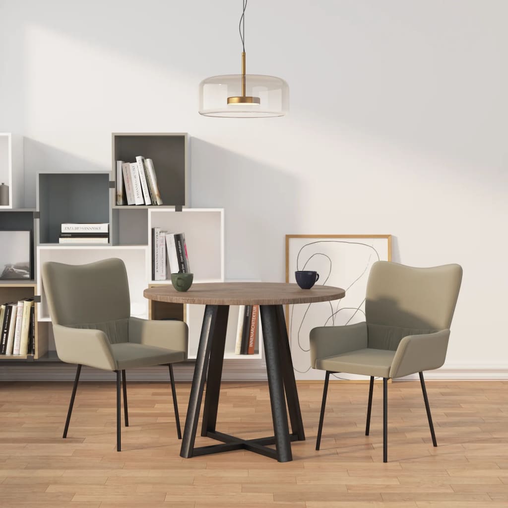 Dining chairs 2 pcs. Light grey velvet