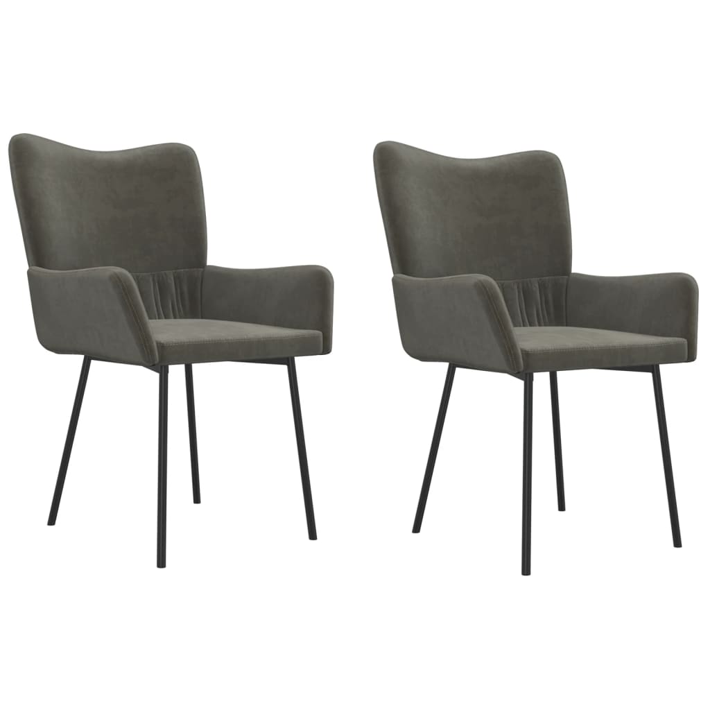 Dining chairs 2 pcs. Dark grey velvet