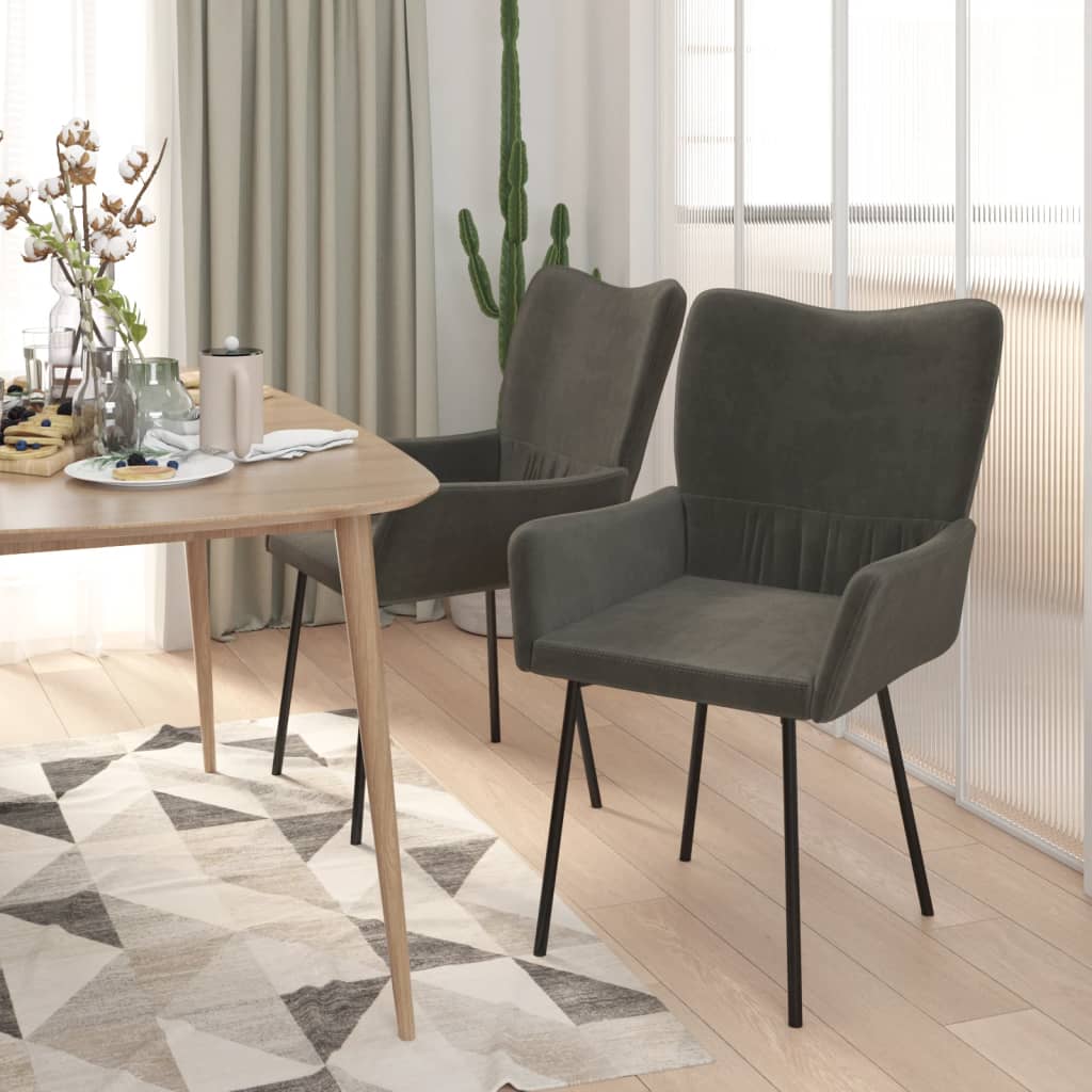 Dining chairs 2 pcs. Dark grey velvet