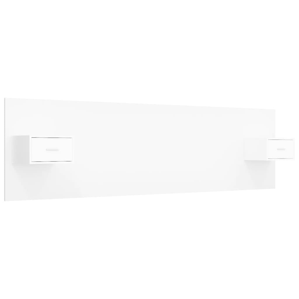 Tête de lit avec tables de chevet en bois blanc