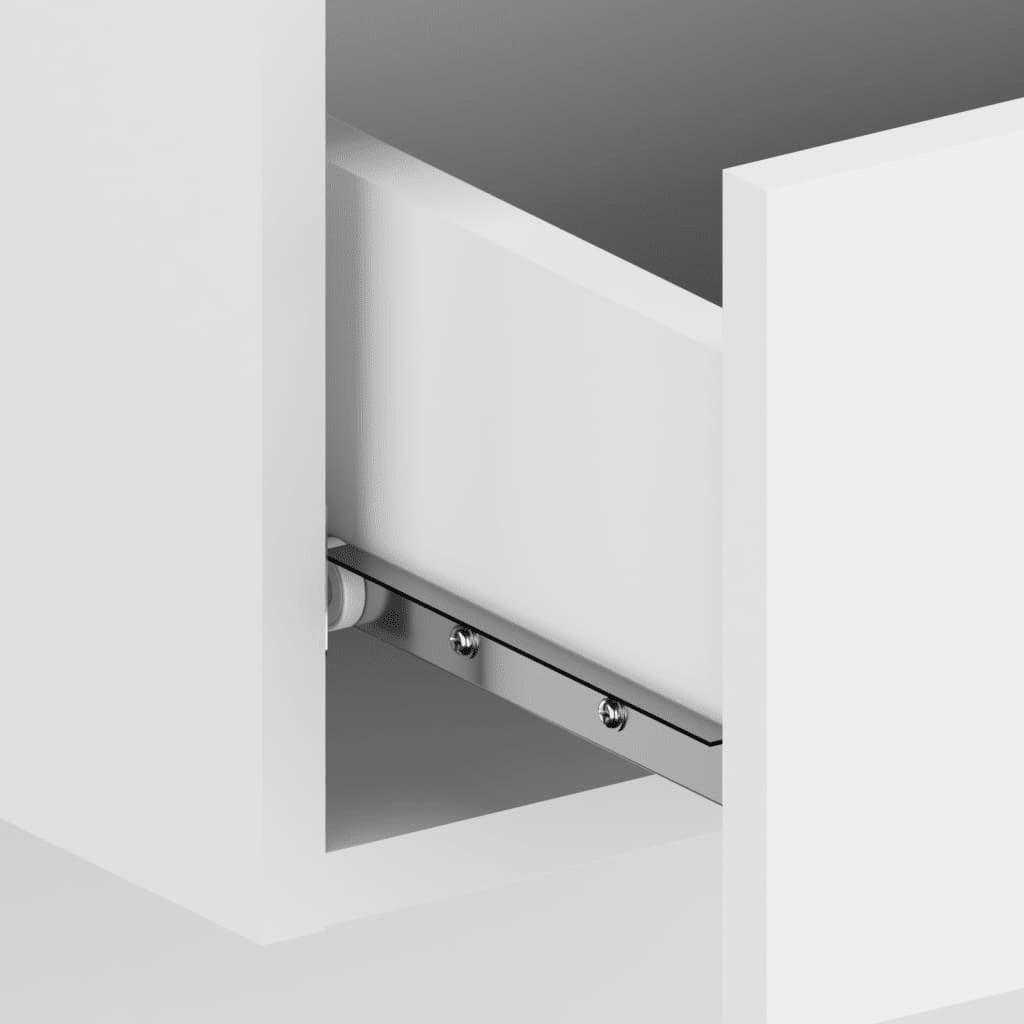 Tête de lit avec tables de chevet en bois blanc