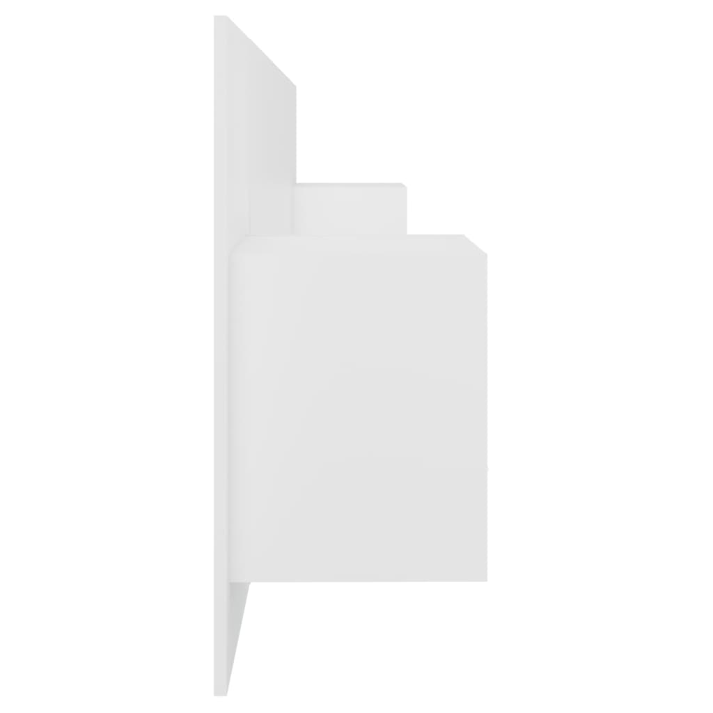 Tête de lit avec tables de chevet en bois blanc