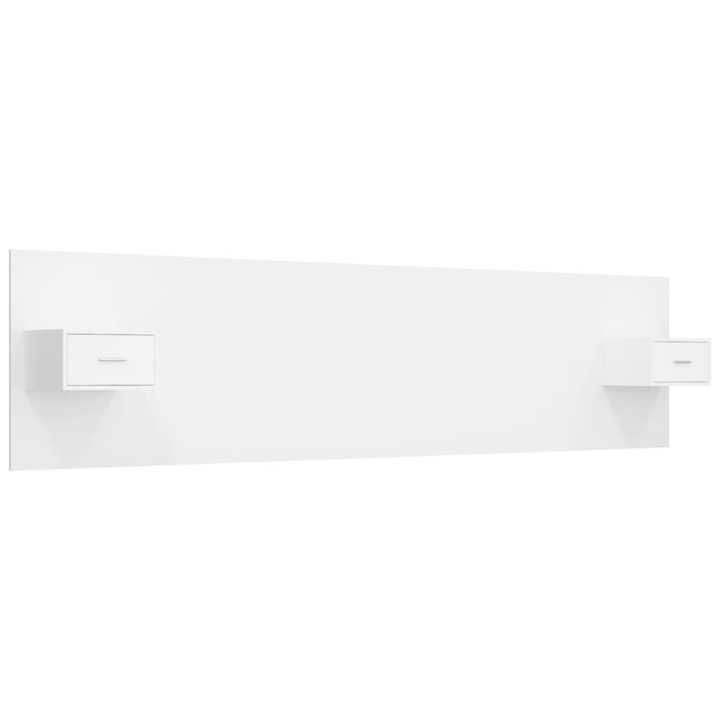 Tête de lit avec tables de chevet en bois blanc