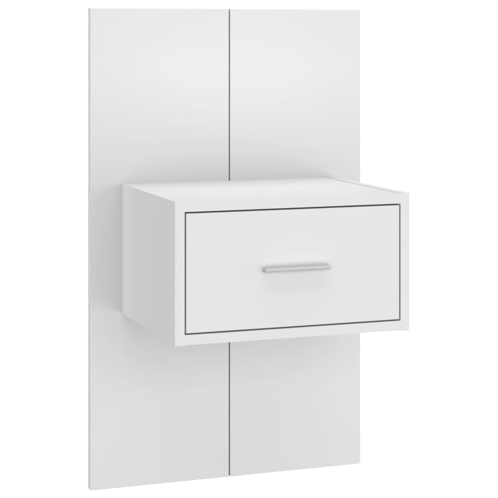 Tête de lit avec tables de chevet en bois blanc
