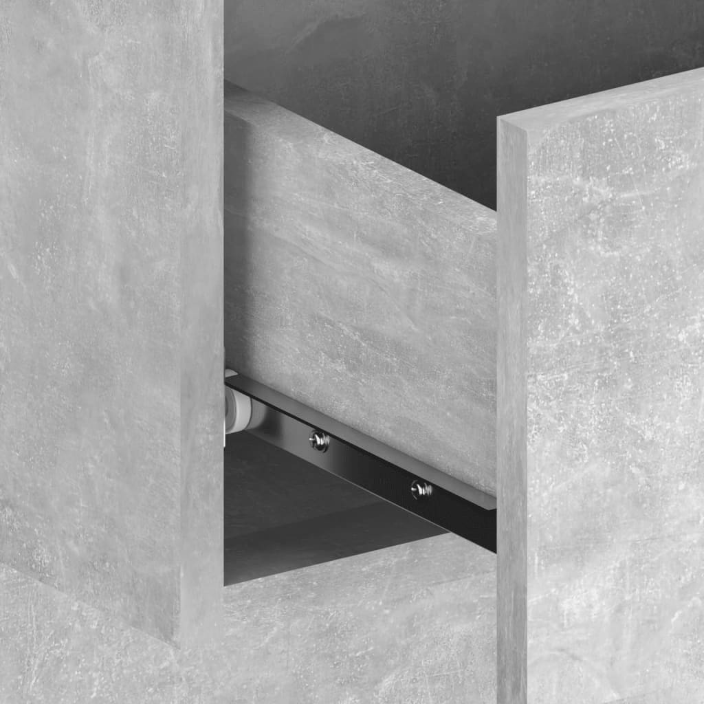 Tête de lit avec tables de chevet en bois gris béton