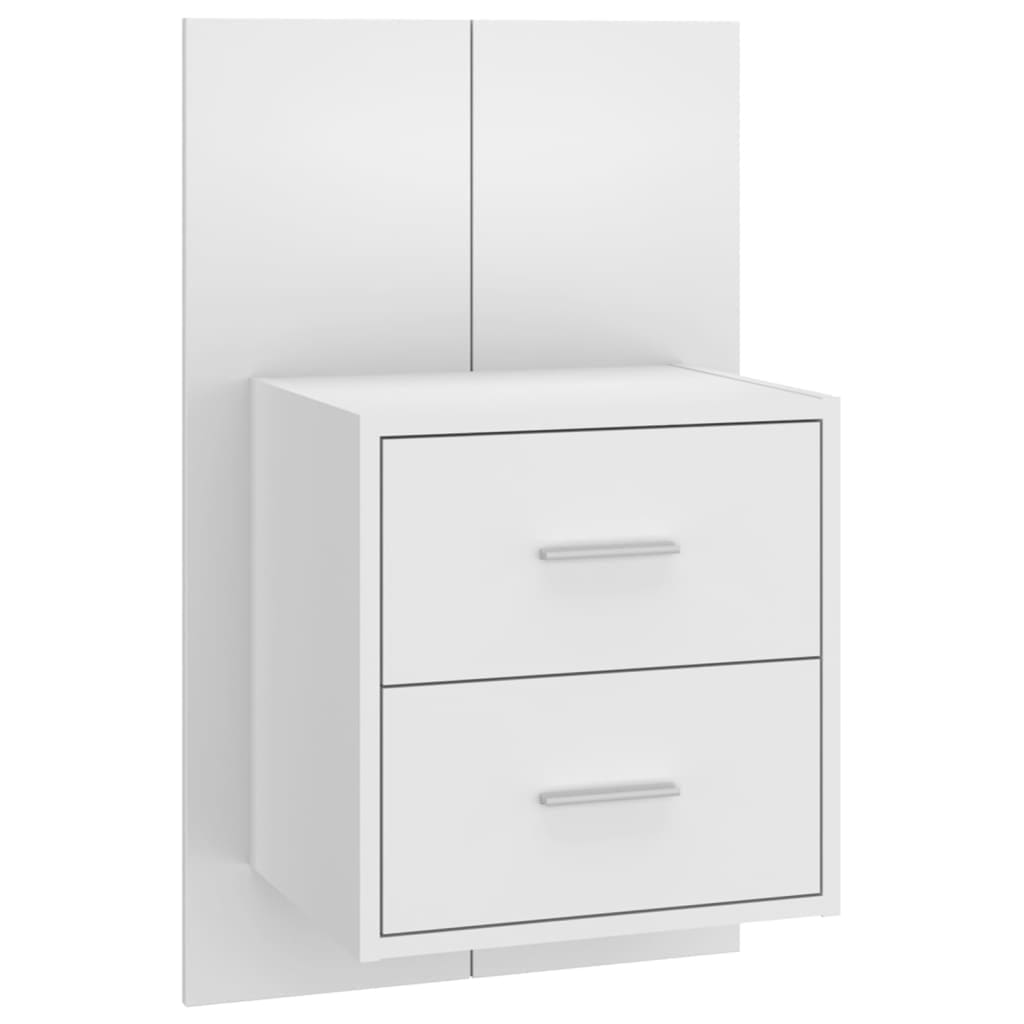 Tête de lit avec tables de chevet en bois blanc