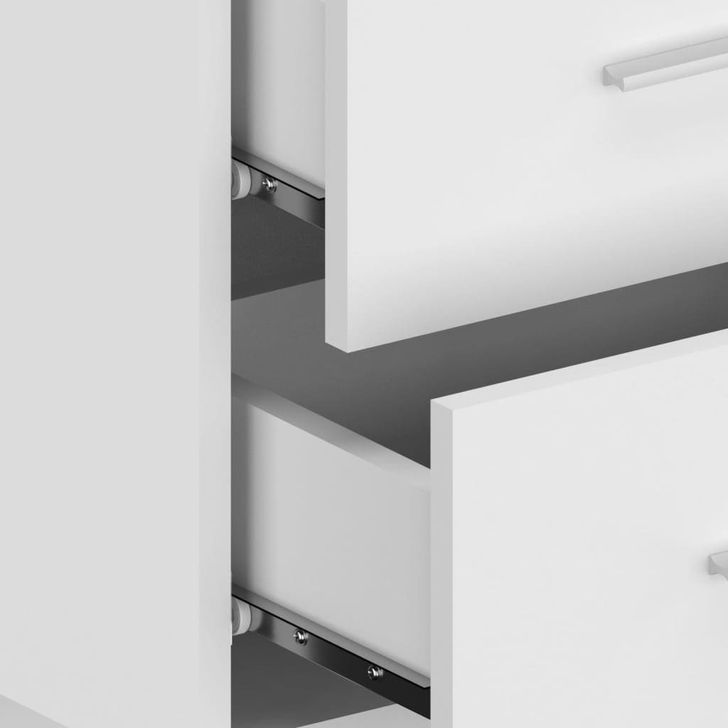 Tête de lit avec tables de chevet en bois blanc