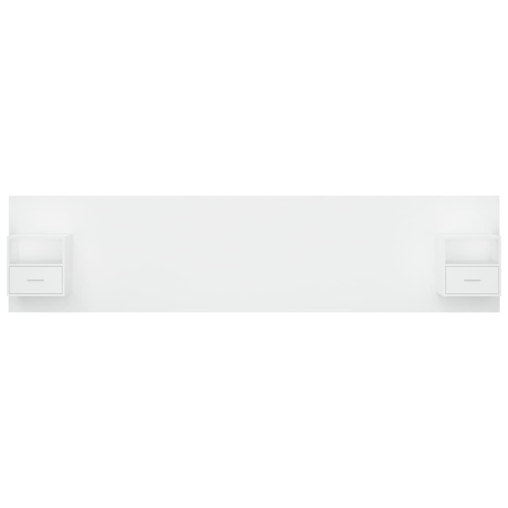 Tête de lit avec tables de chevet en bois blanc
