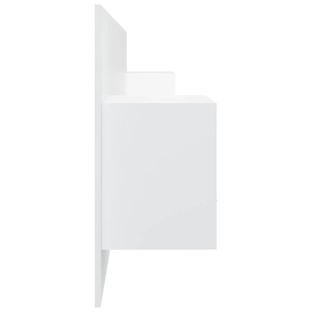 Tête de lit avec tables de chevet en bois blanc